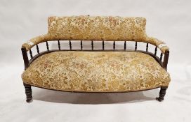 Early 20th century three-piece mahogany parlour suite comprising a two-seat sofa, 76cm high x