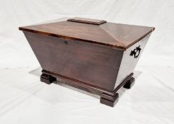 Mahogany sarcophagus-shaped cellarette, 49cm high x 78cm wide x 51cm deep