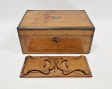 A Victorian brass bound walnut writing box together with walnut extending book ends (2)