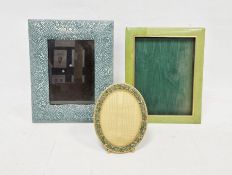 Shagreen-style rectangular picture frame and two other modern picture frames (3)