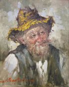 Ethel Lausouie(?) (20th century)  Oil on canvas Head and shoulders portrait of elderly gentleman