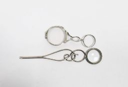 Victorian silver handled magnifying glass, London 1899 maker John Millward Banks, 14cm and a pair of