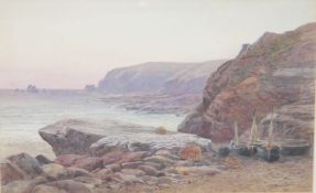 James Jackson Curnock (1839-1892) Watercolour Coastal scene, signed lower left, 30.5cm x 49cm