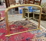 20th century gilt framed overmantel mirror, 114cm long x 81cm high approx.
