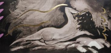 20th century signed limited edition print depicting a reclining nude, limited edition no.9/175,