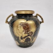 Thomas Forester & Sons Ltd Phoenix ware two-handled earthenware vase, shouldered ovoid, slip trailed