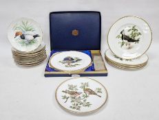 Set of twelve Crown Staffordshire 'Peter Scott Wildfowl' porcelain plates depicting various bird