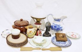 Majolica-style basket vase, a Goebel model of a waxwing, a Goebel model of a hawfinch, a Royal