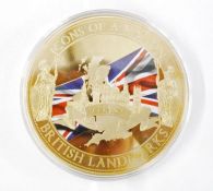 Large copper gold-plated medallion of Westminster Abbey from the icons of the National Collection,