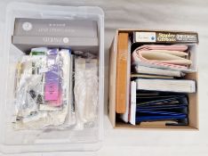 Stamp ephemera and accessories to include seven empty folders/ring binders, SG album in sleeve,