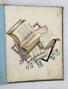 Early 19th century leatherbound journal, containing various anecdotes, letters, paintings and