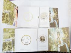 Brilliant uncirculated coins to include 2003 £5 (three), 2002 coronation golden jubilee £5 (two