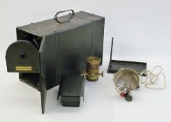 Lantern slide, patent no.2459, cased and a quantity of slides, some boxed, 'Lantern Slides and Art