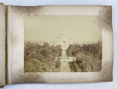 Late nineteenth century clothbound photograph album of Asian interest, to include photographs of