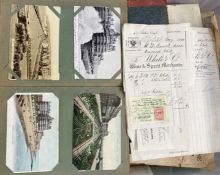 Album of 20th century postcards, Birmingham sketch August 1973, cigarette cards, newspaper cuttings,