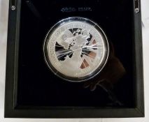 The Britannia 2017 5oz silver proof in original box and certificate from the Royal Mint, coin FDC