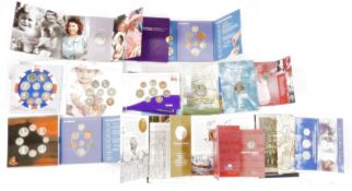 Set of 10 brilliant uncirculated coin sets, including 2008 All Change (two), 200th anniversary of