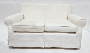 Multi-York cream upholstered sofa and a pair of matching armchairs (3) Condition Report Foam stuffed