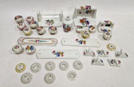 Halga bathroom set comprising of toilet roll holder, soap dish and other items and a box of assorted