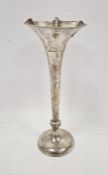Early 20th century silver-mounted trumpet-shaped vase, Birmingham 1904, makers mark 'AC'(?), 26.