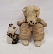 1930's mohair panda, possibly Merrythought, with squeaker to inside, 22cm (not working) (hole to ear