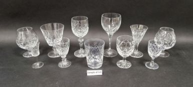 Quantity of assorted cut glass to include Stuart, Webb and Edinburgh wines, liqueur, tumblers and