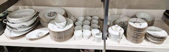 Limoges part dinner/tea service to include lidded tureen, dinner plates, bowls, teapot, cups &