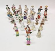 Quantity of small 19th century ceramic figures, various makers to include Royal Worcester, Dresden