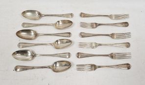 William IV silver flatware, London 1836, maker Mary Chawner, 30ozt approx.