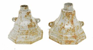 Pair of vintage cast iron drainpipe hoppers (2)