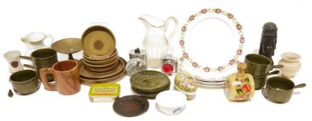 Set of six John Tams vintage handled bowls, two Pifco vintage-style bicycle lamps for front and