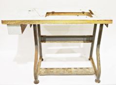 Vintage metal base sewing machine table