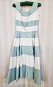 Horrockses Fashions pique cotton sundress, full circular skirt, fitted sleeveless bodice labelled