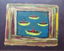 Sunil Patel  Two acrylic on cards 'From the Almost Endless Series of Many Concerns; On Solitude,