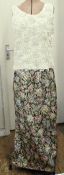 Vintage full length emerald green and gold brocade skirt, with a matching chiffon scarf, a vintage