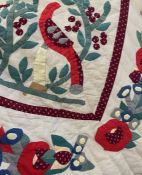 Modern cotton patchwork quilt with panels depicting boats, houses, birds and animals, 200cm x