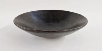 Large studio pottery bowl with black glaze, diameter 40.5cmCondition ReportSome wear and the glaze