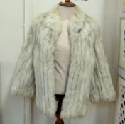 A vintage blue fox jacket c.1990's, and another fox jacket labelled Saga Fox (2)