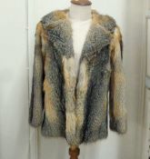 A vintage fox fur jacket with a brown suede jacket labelled Piel Collection size 14 (2)Condition