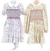 Various hand smocked dresses by Daisy Chain, ages 3, 4 and 5, Liberty print and other  fabrics (8) (