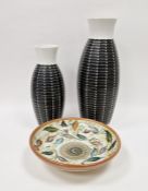 Glyn Colledge (1922-2000) stoneware bowl, decorated with coloured leaves, signature to base,