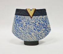 Philip Evans (b. 1959) stoneware vessel of spade form with textured exterior surface covered in