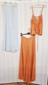 Holly's-Harp rust-coloured palazzo pants and matching cami top, labelled, a pale blue pair of
