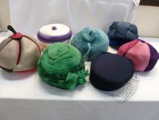 Various vintage mink hats, one labelled Mitzi Lorenz and a quantity of Mitzi Lorenz vintage hats