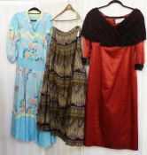 A Harris Bartlett satin and velvet cocktail dress circa 1950's, a full cape collar in green and