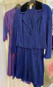 Various vintage dresses and coats to include Simon Massie dress and matching coat, shot satin