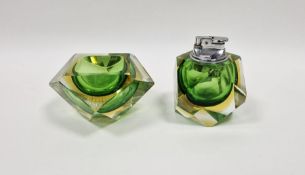 A cased sommerso glass bowl of faceted, angular form, possibly by Luigi Mandruzzato for Murano in