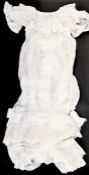 A late Victorian christening dress with satin petticoat and white cotton underpetticoat - 1896, worn