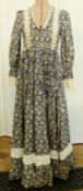 Vintage Laura Ashley dresses. Full length blue maxi dress size 14 with crocheted detailed labelled