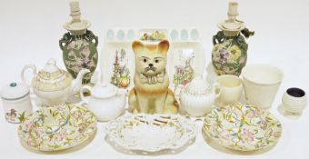 Large quantity of ramekins, carved wooden fruit to include pineapple, grapes, etc and assorted